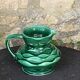 Carafe, pitcher in enamelled ceramic, slip, green, numbered 6183, vintage