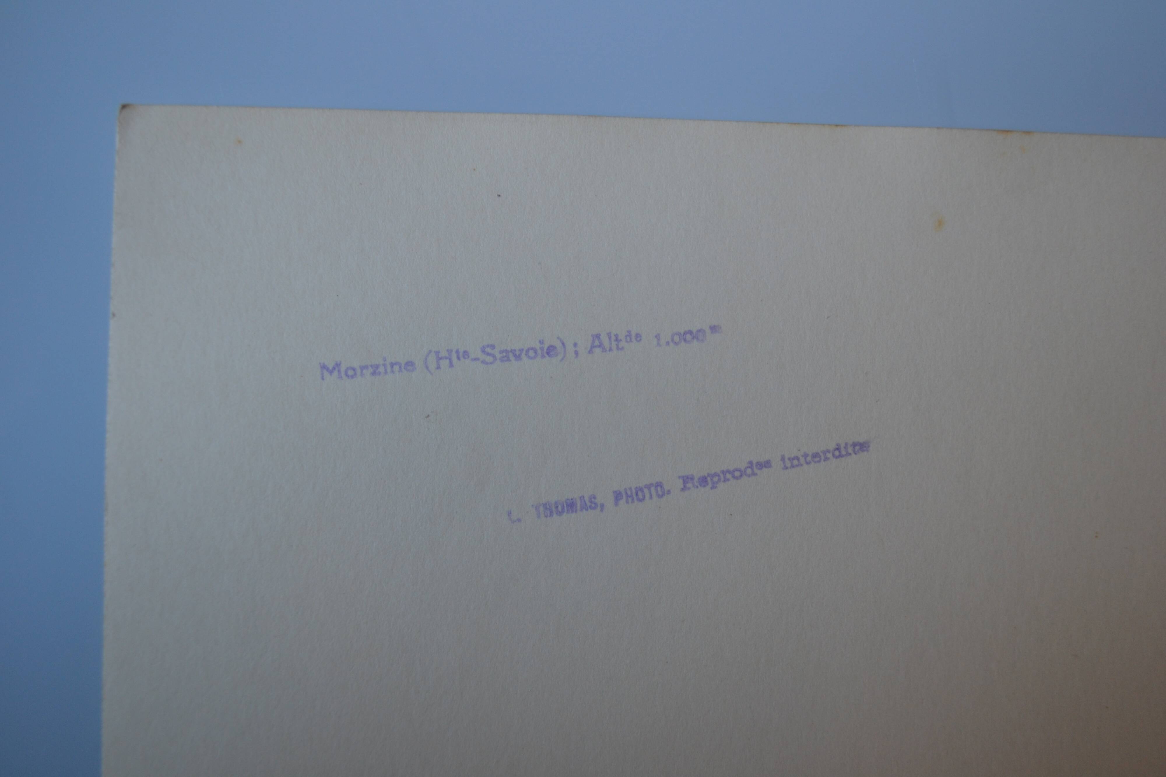 Old silver photo circa 1950 by L. Thomas in Morzine set of 3