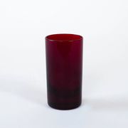 Set of ruby-coloured glasses, Italian design, 1970s, made in Italy