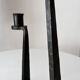 Brutalist wrought iron candlestick pair
