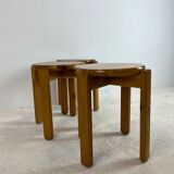 Mid-century stool trio, 1970