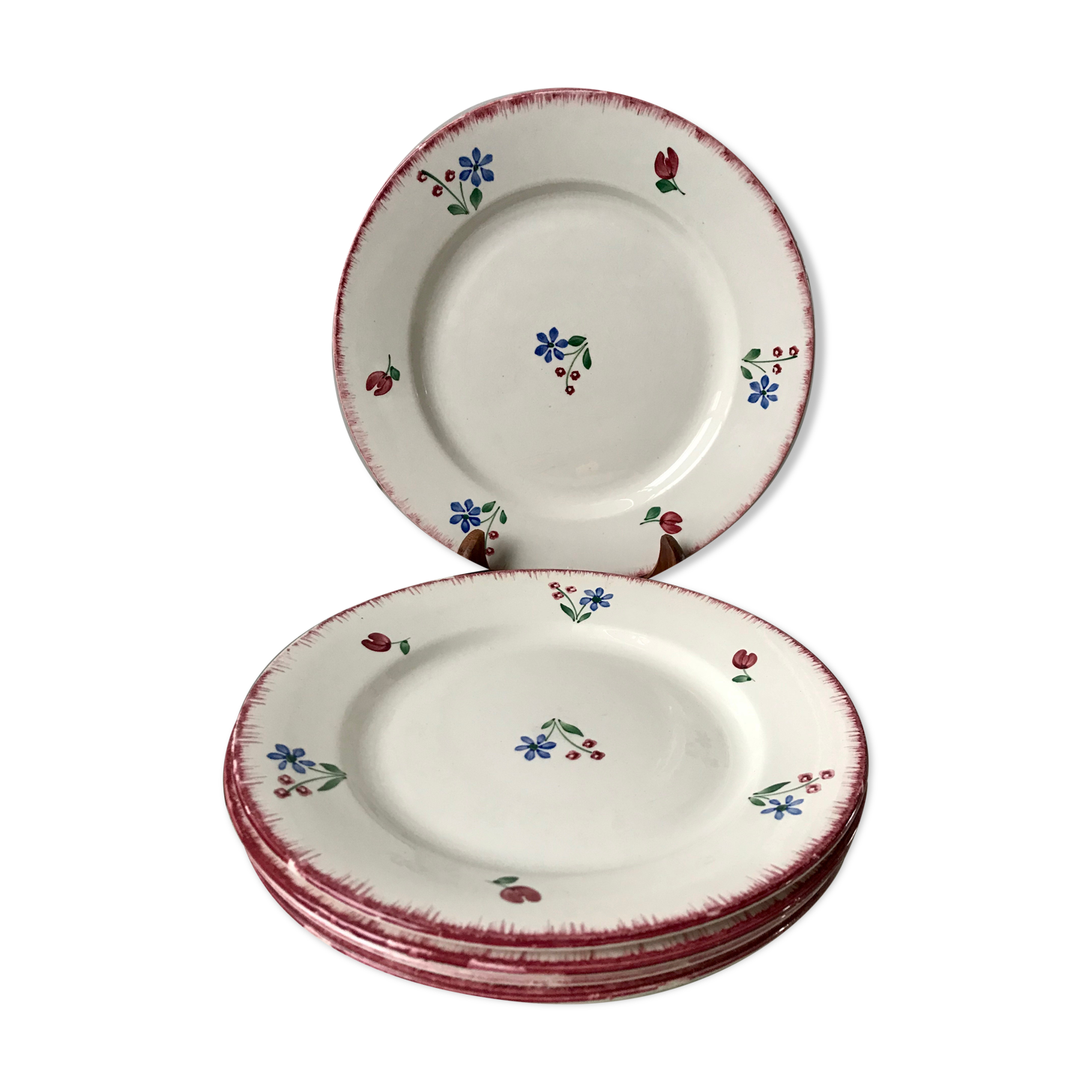 Set of 5 flat plates badonviller model "dany" years 30-40