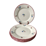 Set of 5 flat plates badonviller model "dany" years 30-40