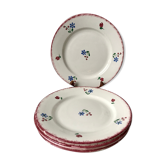 Lot de 5 assiettes plates badonviller modèle "dany" années 30-40