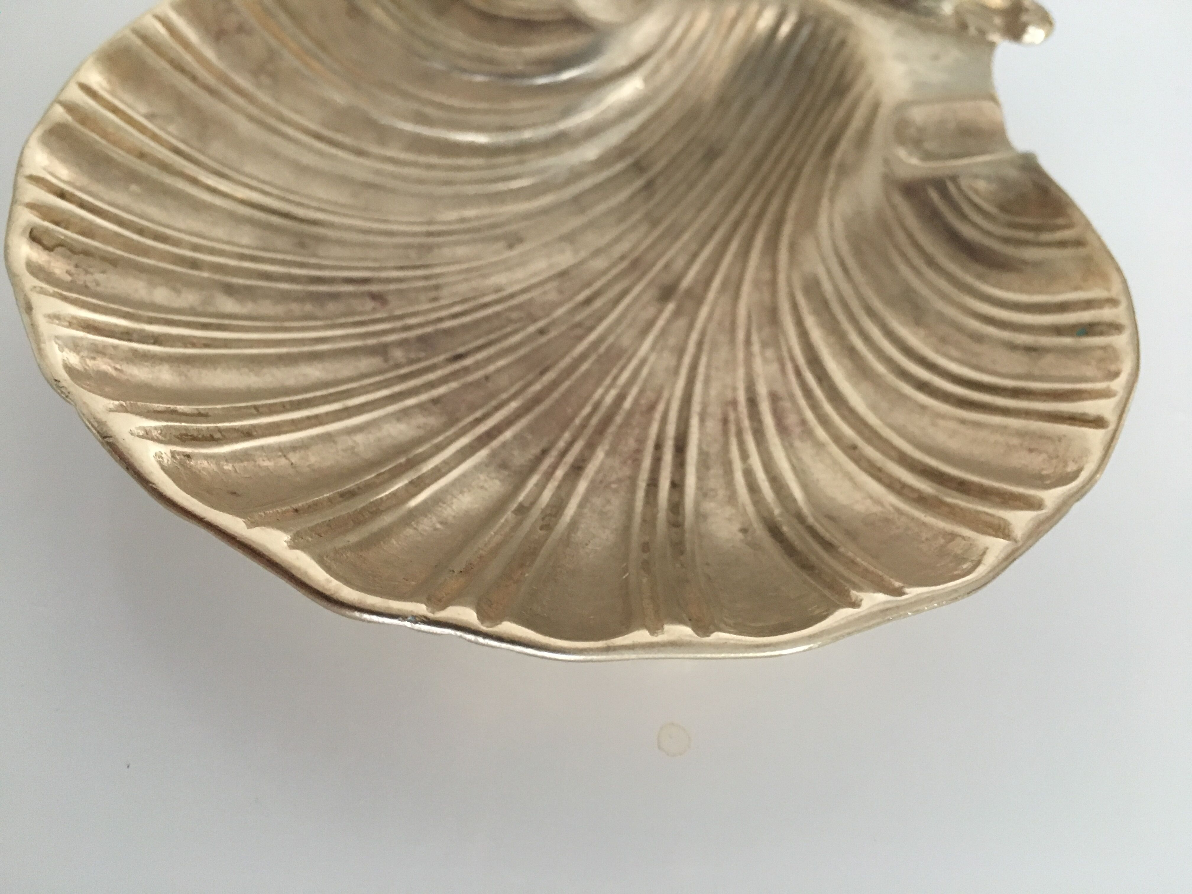 St. James shell ashtray in golden brass