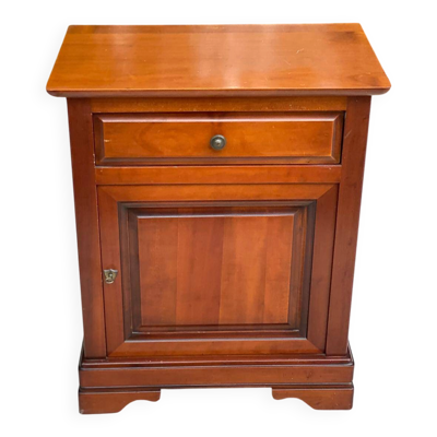 Table de chevet bout de canapé bois style Louis-Philippe en merisier 1980
