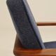 Paire de fauteuils scandinave vintage bleu marine tweed 