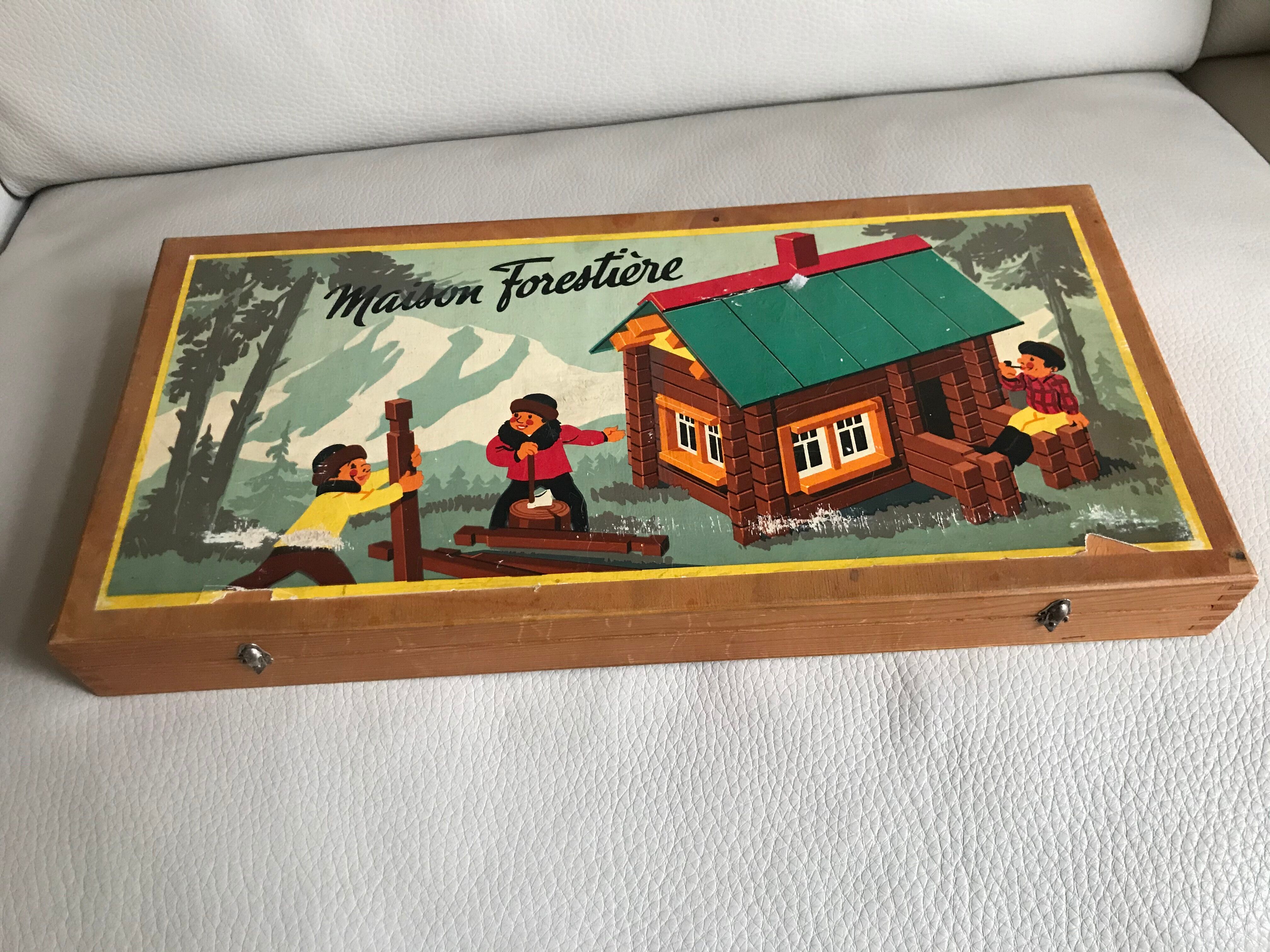 Vintage wooden construction game "Forest House" Jura Game