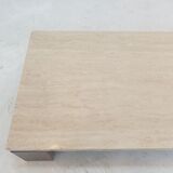 Travertine coffee table with wenge, 1970s