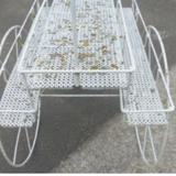 Chariot fleuriste ou bar de jardin en fer perforé
