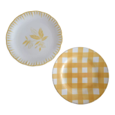 Lot de 2 assiettes terre de fer dépareillées Digoin