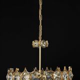 Golden brass chandelier, Sciolari design by Palwa, Germany, 1970s