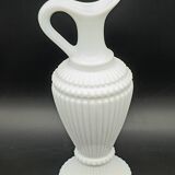Milk glass vase in the style of fluted Godrons
