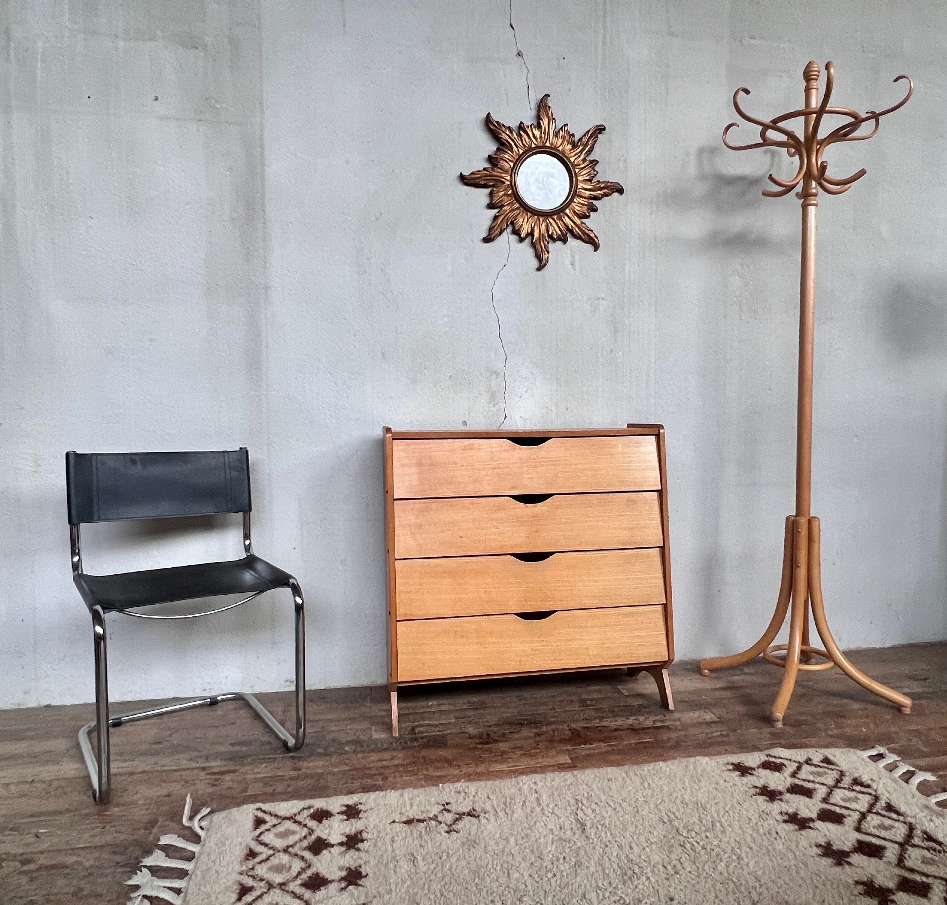 Modernist shoe cabinet 1960 in vintage ash