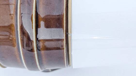 Double wall lamp in brown porcelain Model 6065 by Sigvard Bernadotte for Ifö – 1960s