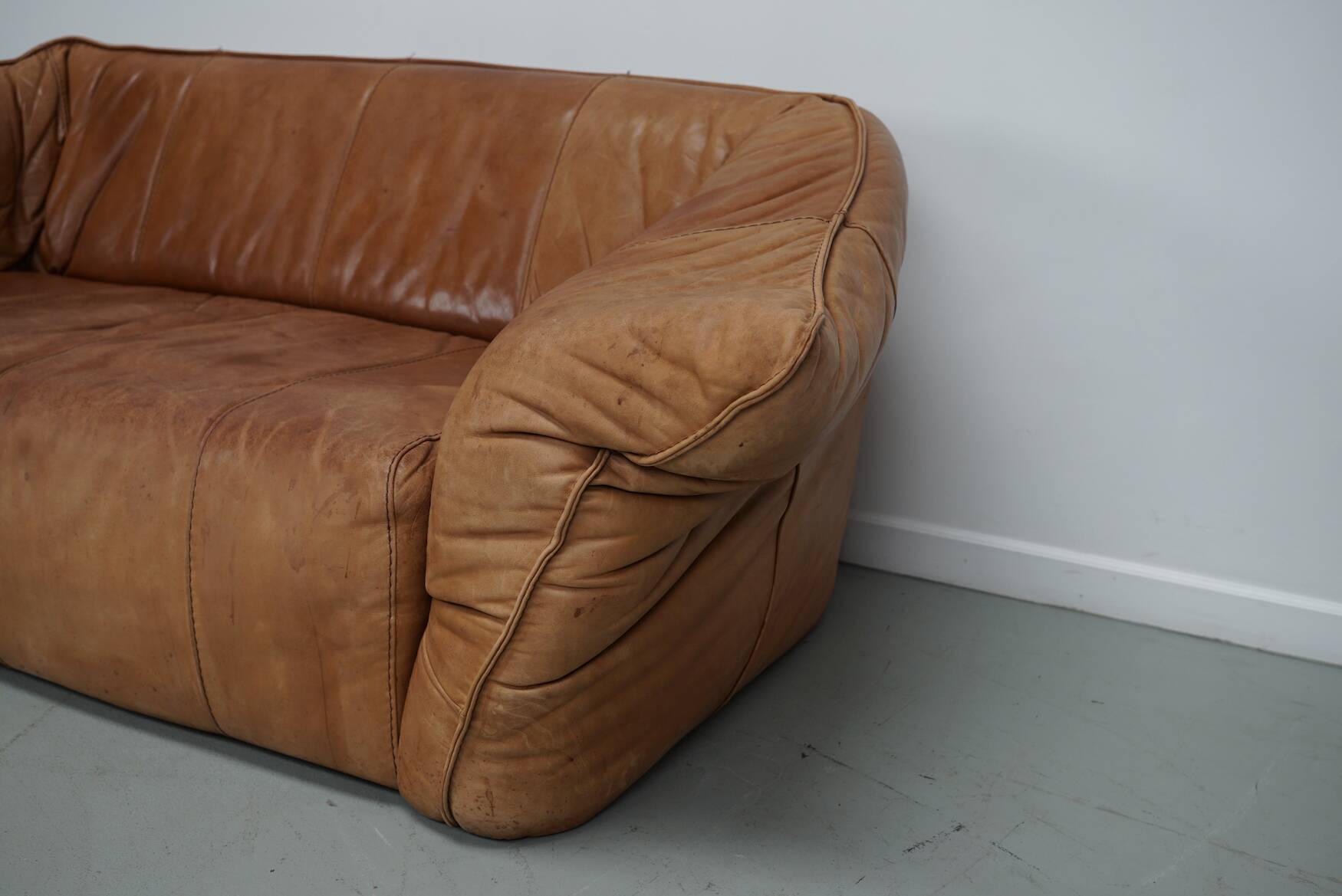 Cognac Leather Andes Sofa by Gerard van den Berg for Montis, 1970s