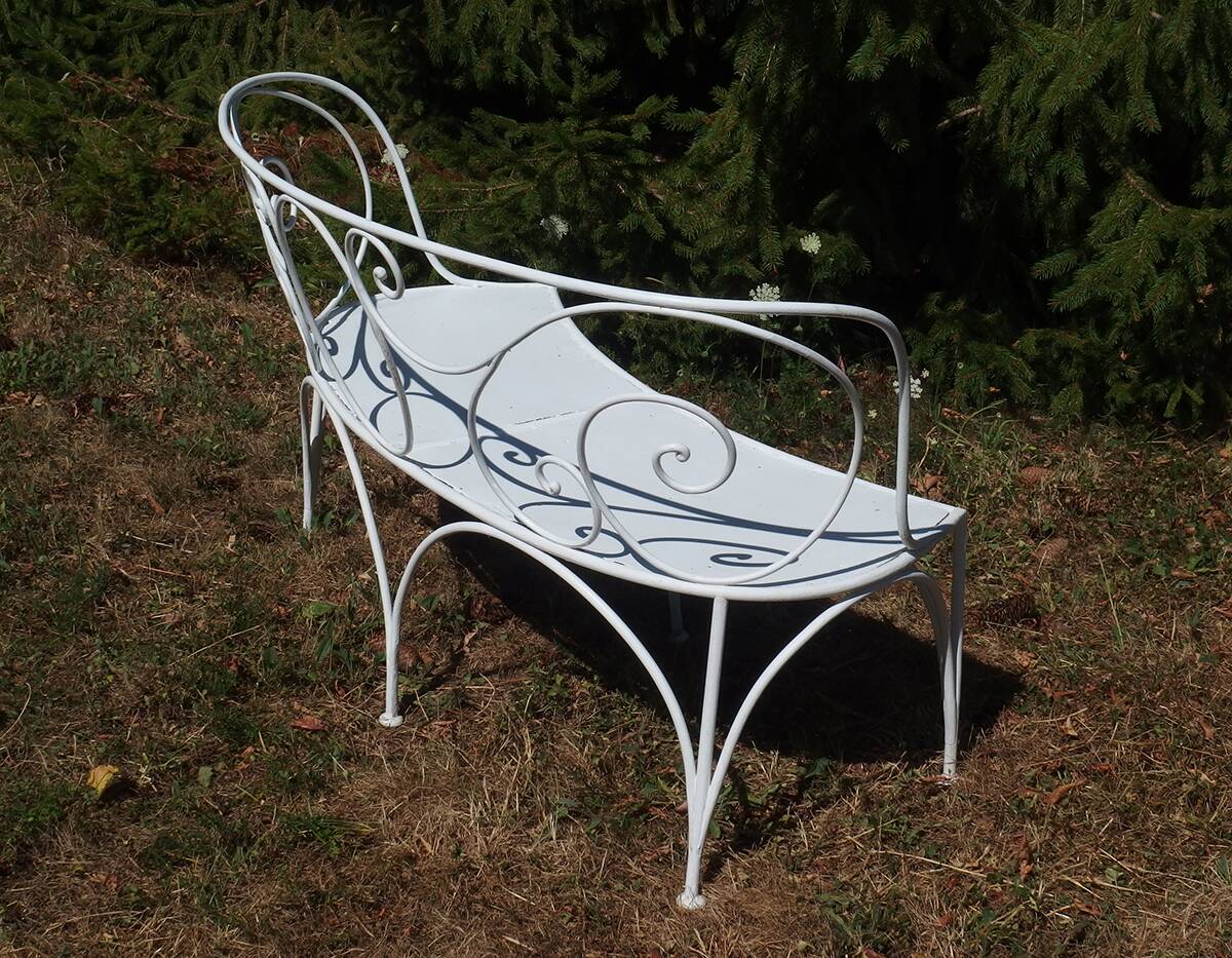 Wrought iron garden bench