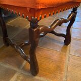 Chaises style Louis XIV tapissées orange