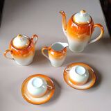 Service à thé et à dessert orange irisé vintage