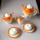 Vintage Iridescent Orange Tea and Dessert Set