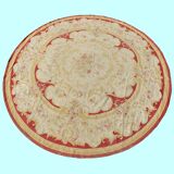 Large Circular Aubusson Style Rug / Round 3.05 M. Diameter