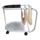 Porte revues table à roulettes bout de canapé 1970