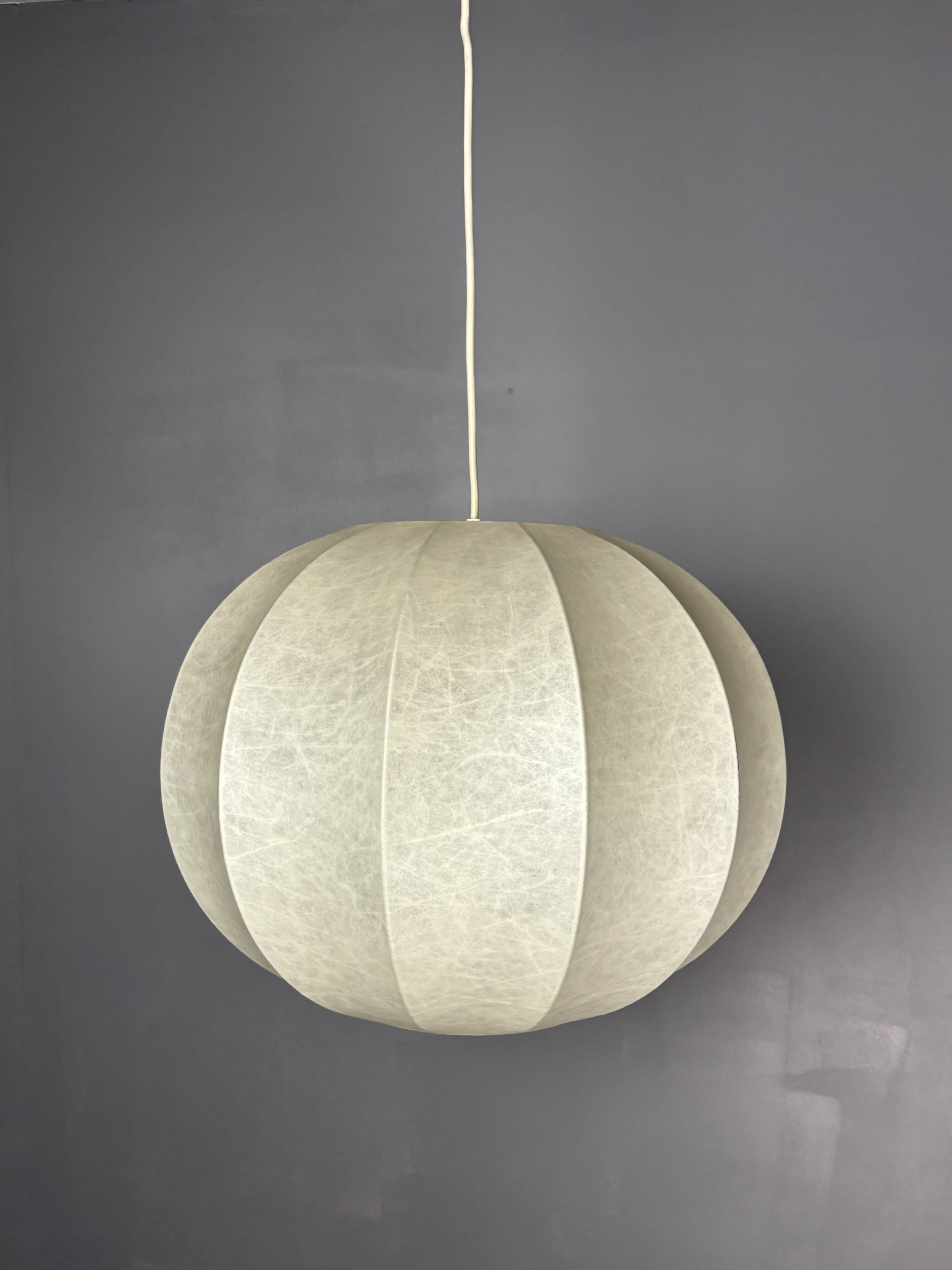 Midcentury space age cocoon hanging pendant ceiling lamp, 1960s