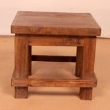 Old small Burmese teak workshop bedside table