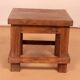 Old small Burmese teak workshop bedside table