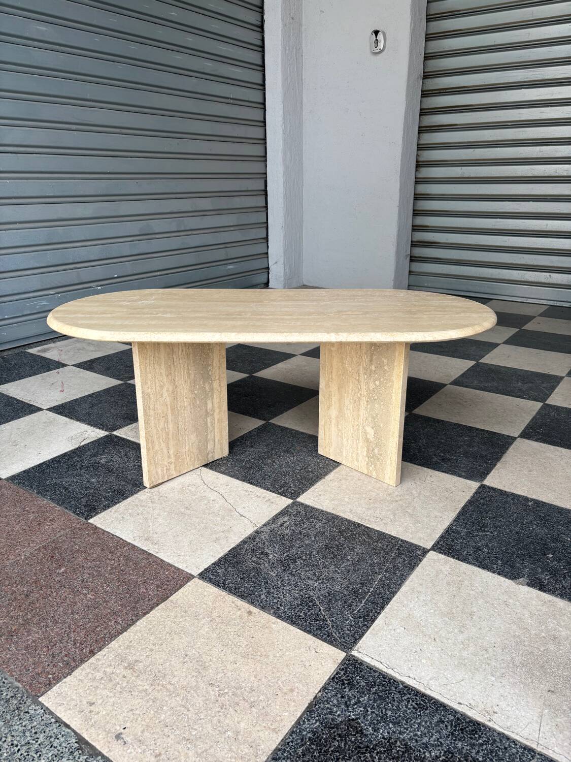 Vintage travertine coffee table