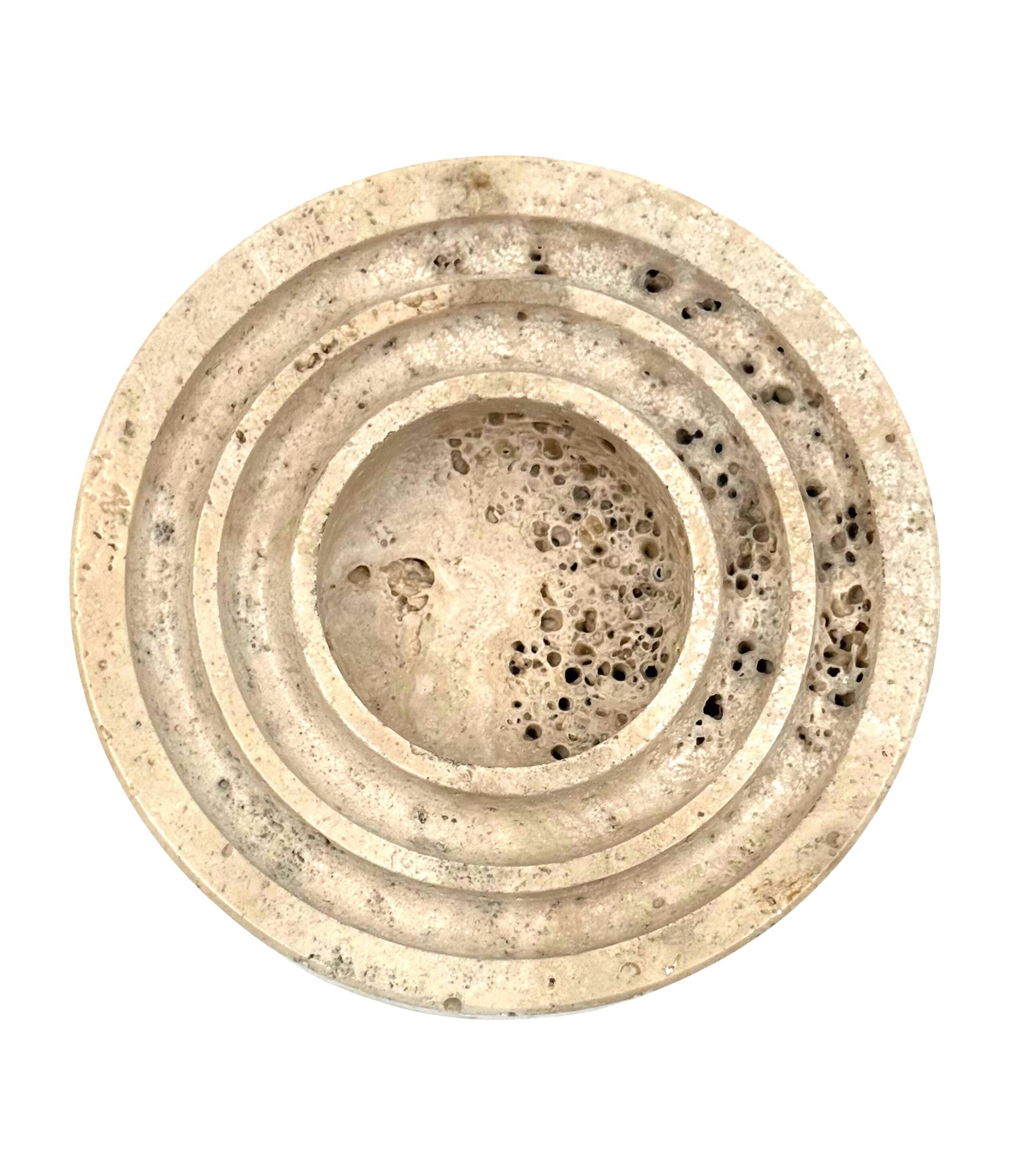 Travertine vide poche / ashtray, Cerri Nestore, Italy, 1970s