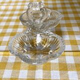 Salière double verre moulé transparent