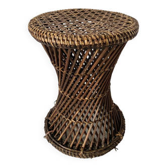 Tam Tam stool in rattan and canework