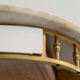 Floating wall console with drawer, brass body and marble top, 1960s, Italy
