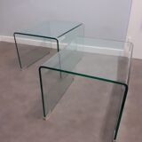 Pair of glass bedside tables or sofa tips