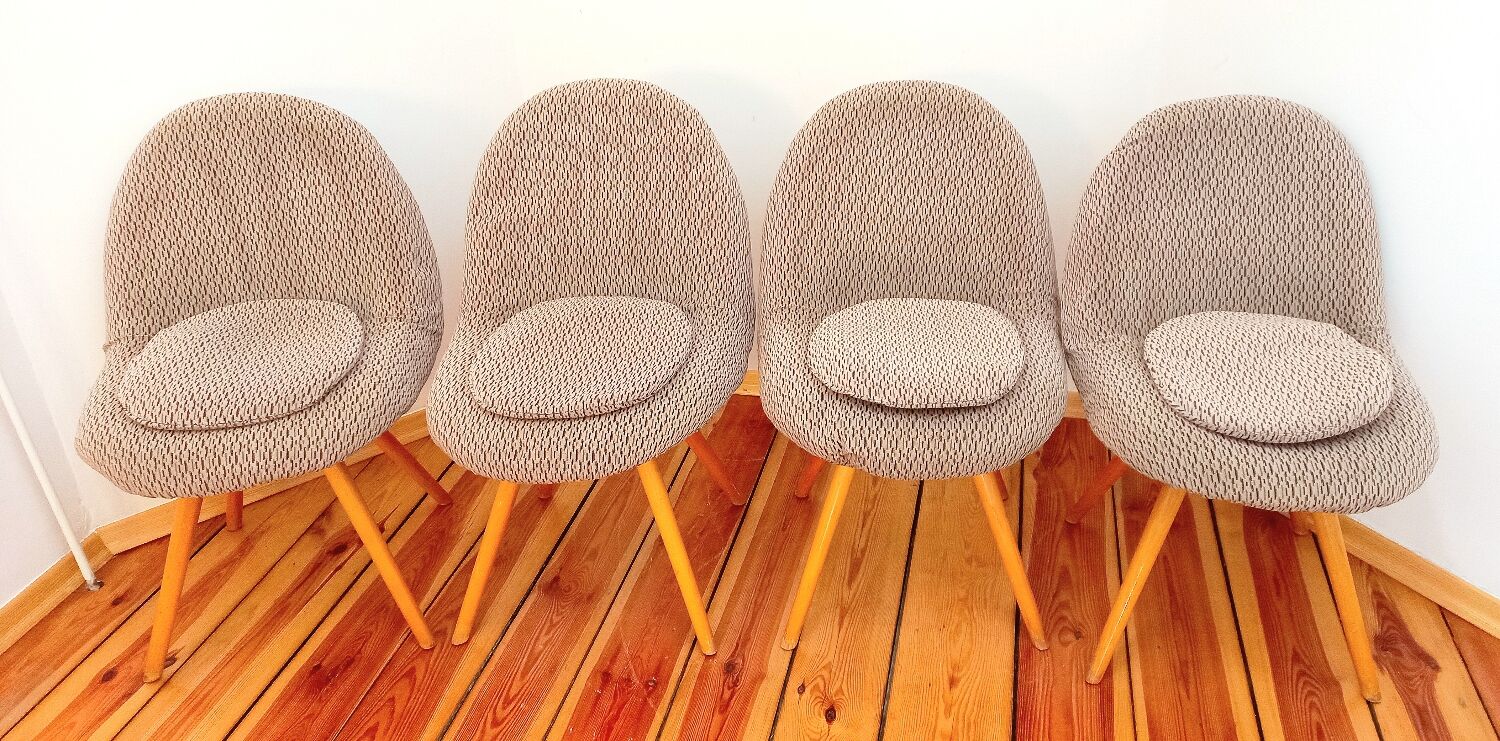 Set of 4 chairs by Miroslav Navratil, Czechoslovakia, 1960s