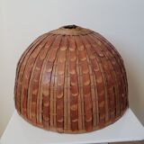 Ball wicker and rattan hanging lamp