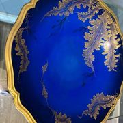 Plat Rosenthal Chippendale – Bleu cobalt et or (années 1930)