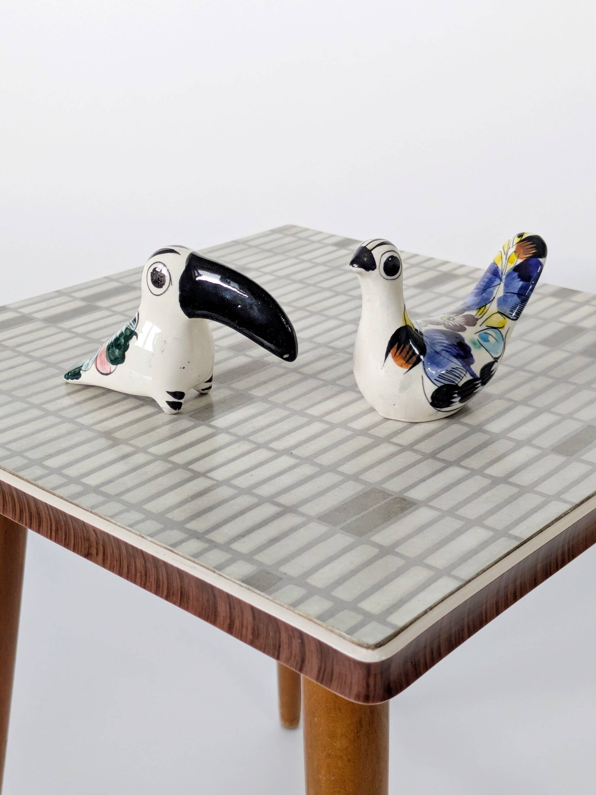 Pair of vintage Tonalá mini figurines, Mexico, 1950s-1960s