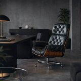 Vintage Mid-Century Modern Swiss Leather Lounge Chair from Giroflex