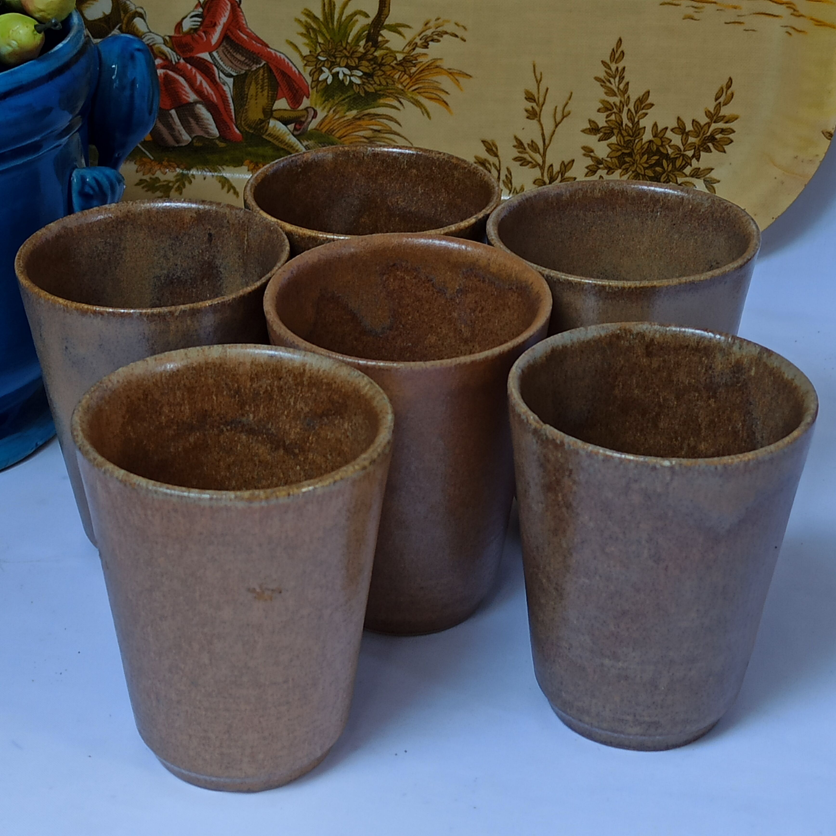 Vintage sandstone Digoin glasses