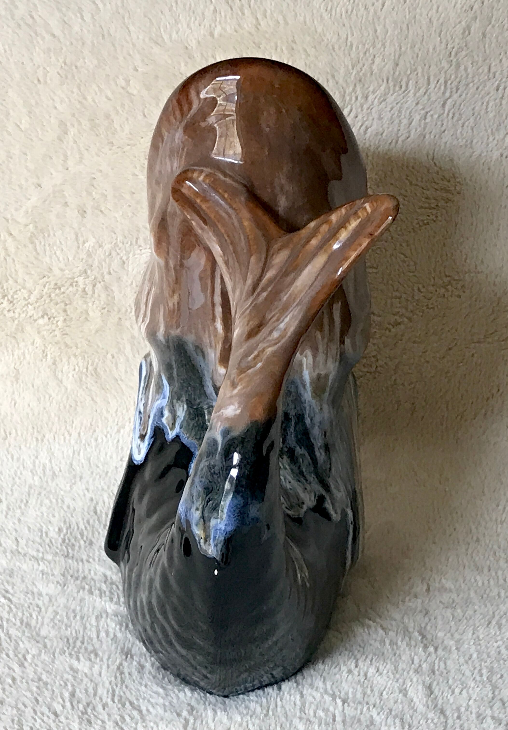 Pitcher, Zoomorphic jug depicting a fish, Grès Flammés du Morvan Petit Massé