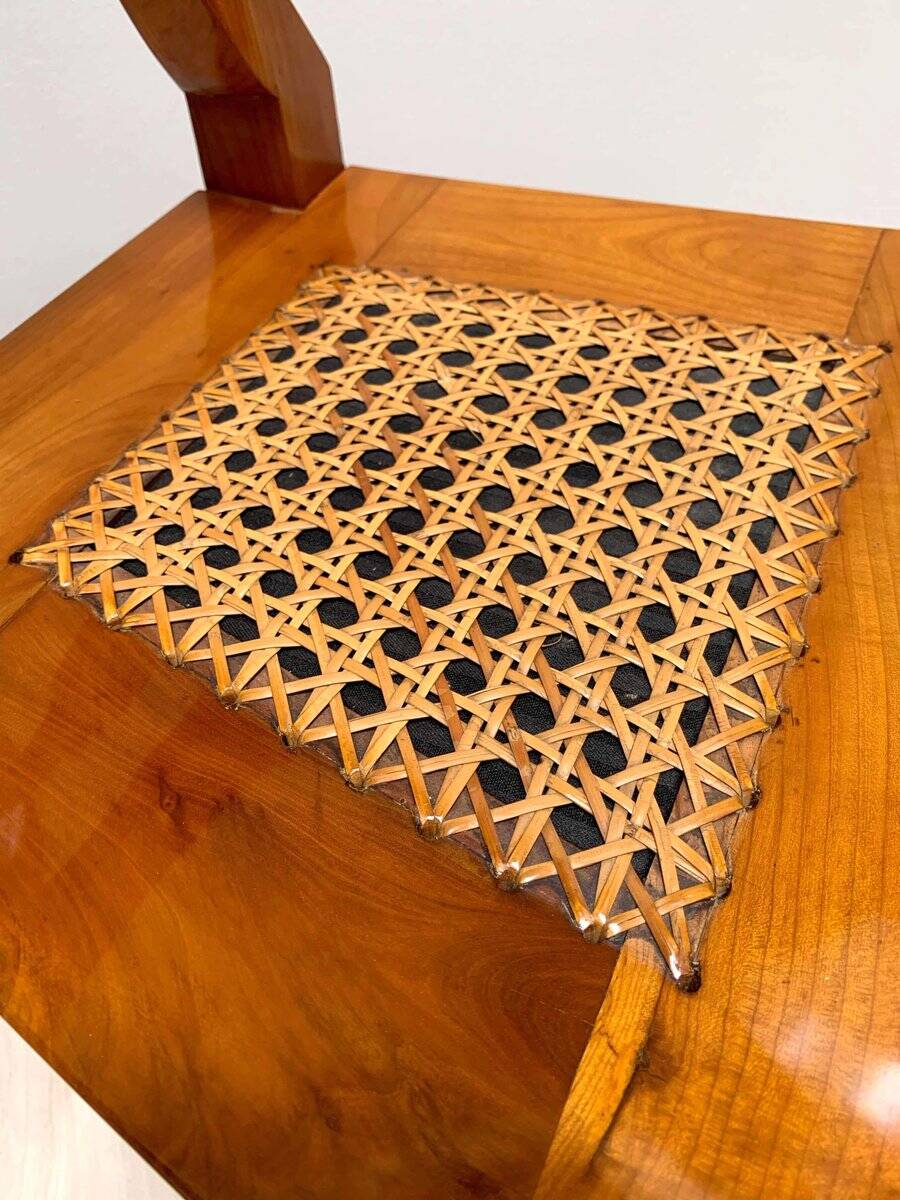 Biedermeier Board Chairs in Cherry Veneer and Mesh, Vienna, 1830s, Set of 6