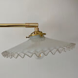 Vintage white opaline lampshade wall light