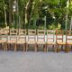8 chaises à manger bois massif paillées type ferme dossier haut