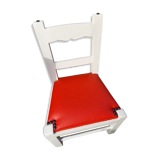 Chaise enfant skaï rouge restaurée