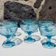 Set de 6 coupes à glaces en verre bleu