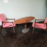 Czech vintage coffee table, wood and metal