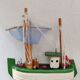 bateau  pecheur chalutier bois peint vintage