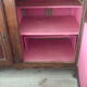 Antique high buffet in solid wood from the late 19th to early 20th century.